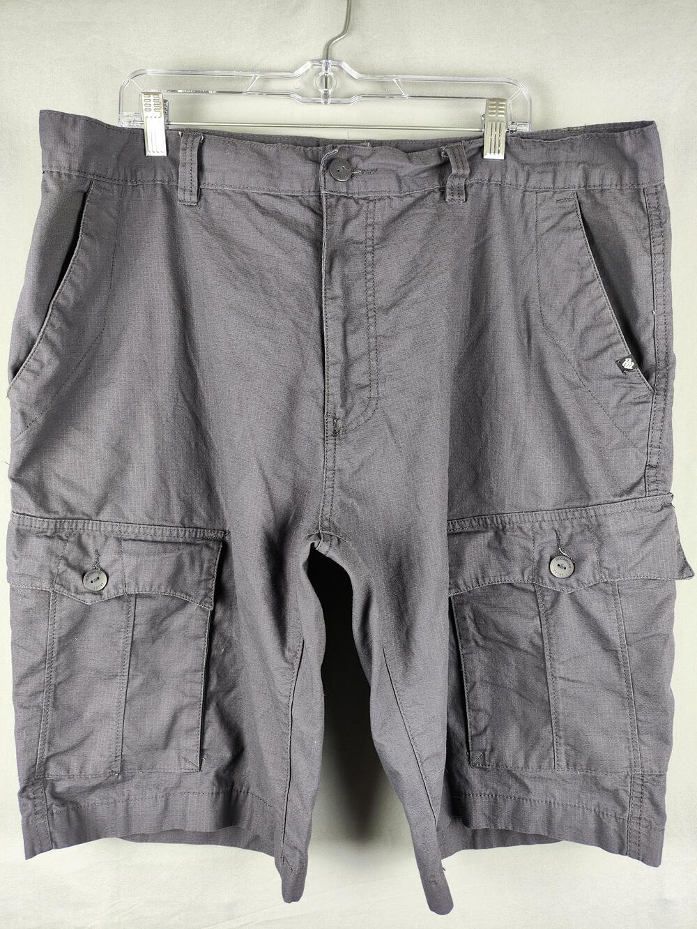 Rocawear Shorts Mens 44 Gray Cargo Cotton Canvas Relaxed Fit Pockets Casual